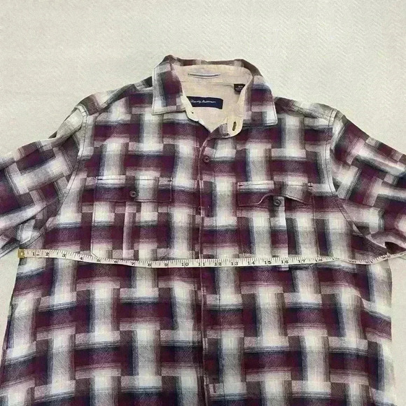 Tommy Bahama Shirt Mens Medium Purple Blue Button Up Long Sleeve Cotton Casual - Picture 2 of 8